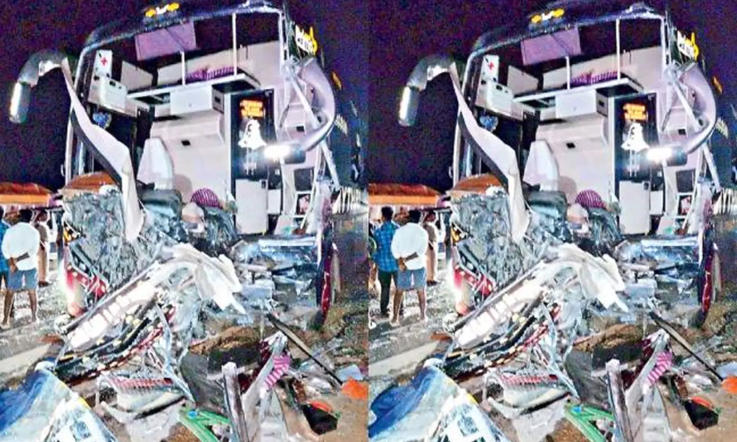 వణుకు పుట్టించే మరో రోడ్డు ప్రమాదం.. అర్థరాత్రి నంద్యాలలో బస్సు -లారీ ఢీ వణుకు పుట్టించే మరో రోడ్డు ప్రమాదం.. అర్థరాత్రి నంద్యాలలో బస్సు -లారీ ఢీ