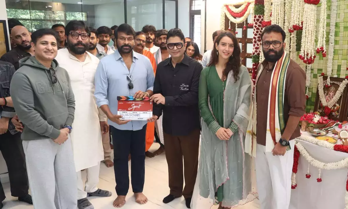 మెగాస్టార్ తో మొదలైన స్పిరిట్.. ప్రభాస్ కనిపించలేదు కానీ..