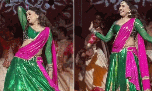 పెళ్లిలో డోలారే డోలా.. మాధురి దుమ్ము దుమారం