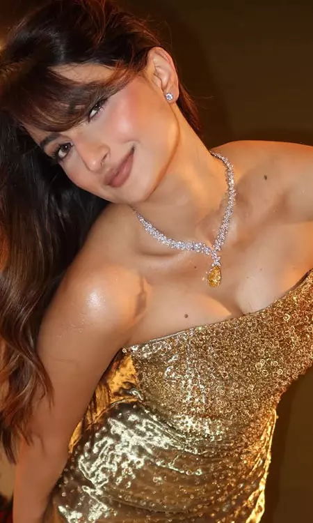 Palak Tiwari Shines in Golden Grace