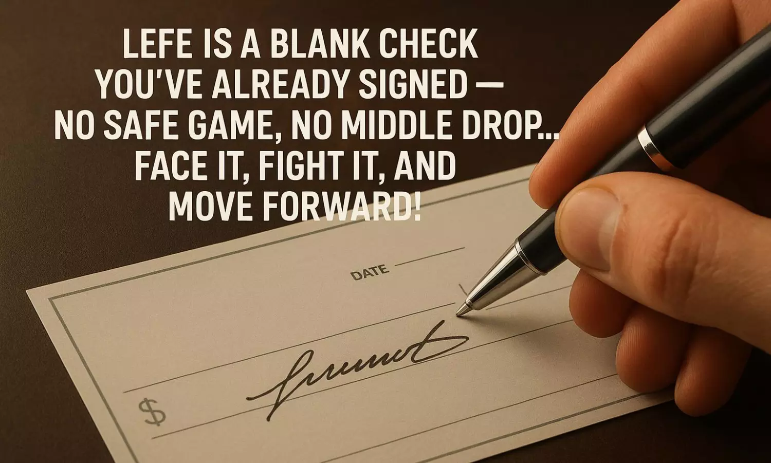 బ్లాంక్ చెక్ మీద సంతకం...రిస్క్ చేయాల్సిందే !