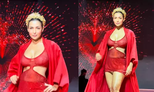 రెడ్ హాట్ లుక్‌లో మ‌లైకా దుమారం