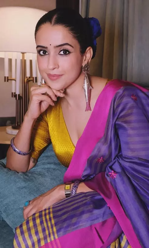 Sanya Malhotra Stuns in a Vibrant Traditional Saree Look