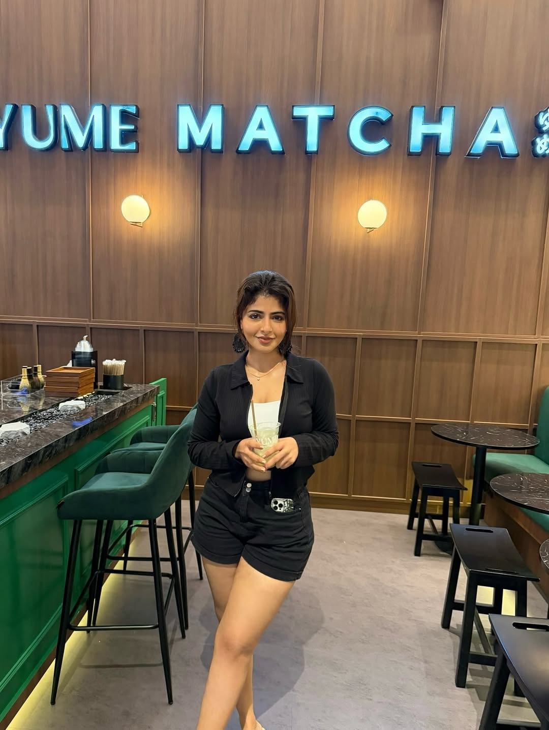 Iswarya Menon Matcha and Conversation in Black Iswarya Menon Matcha and Conversation in Black