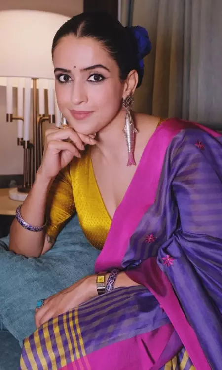 Sanya Malhotra Stuns in a Vibrant Traditional Saree Look