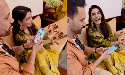 సమంత చేతులకు మెహందీ.. కనిపించలేదా రాజ్!