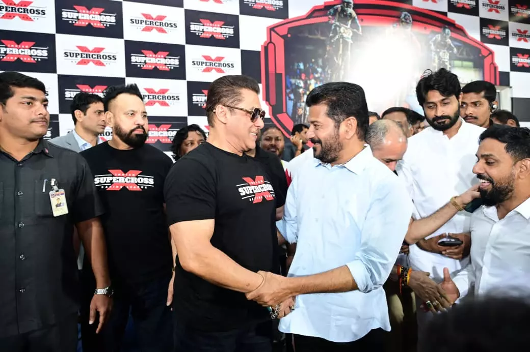 CM Revanth Reddy and Salman Khan Attend Indian Supercross Racing League in Hyd