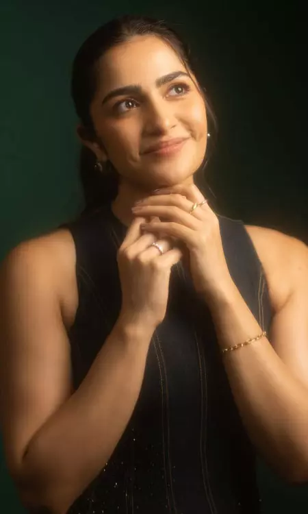 Rukmini Vasanth Dazzles In Green Glam Gown