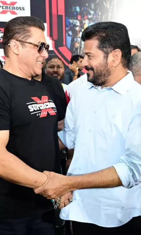 CM Revanth Reddy and Salman Khan Attend Indian Supercross Racing League in Hyd