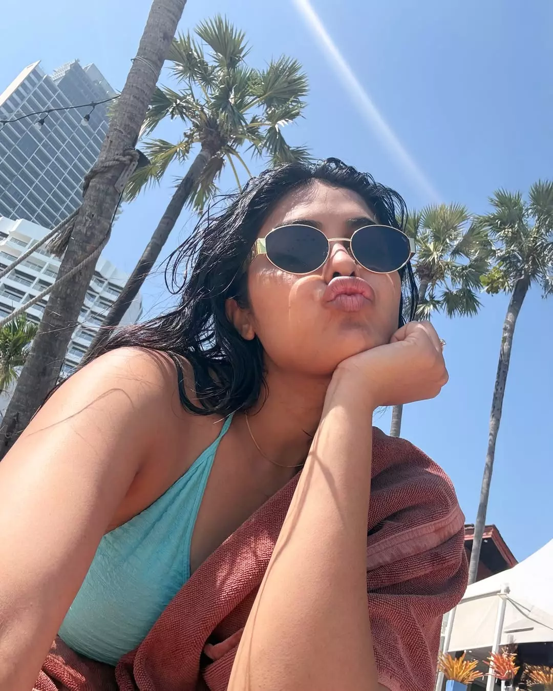 Divi Vadthya Glows Under the Sun at the Shore