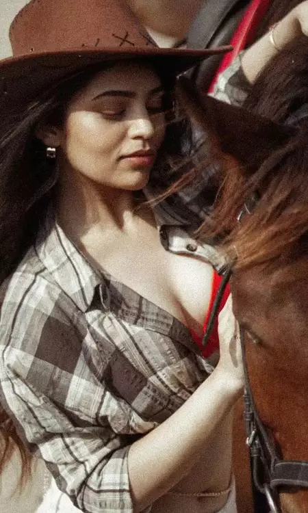 Bandhavi Sridhar Stuns in Rustic Cowgirl Look with a Majestic Horse