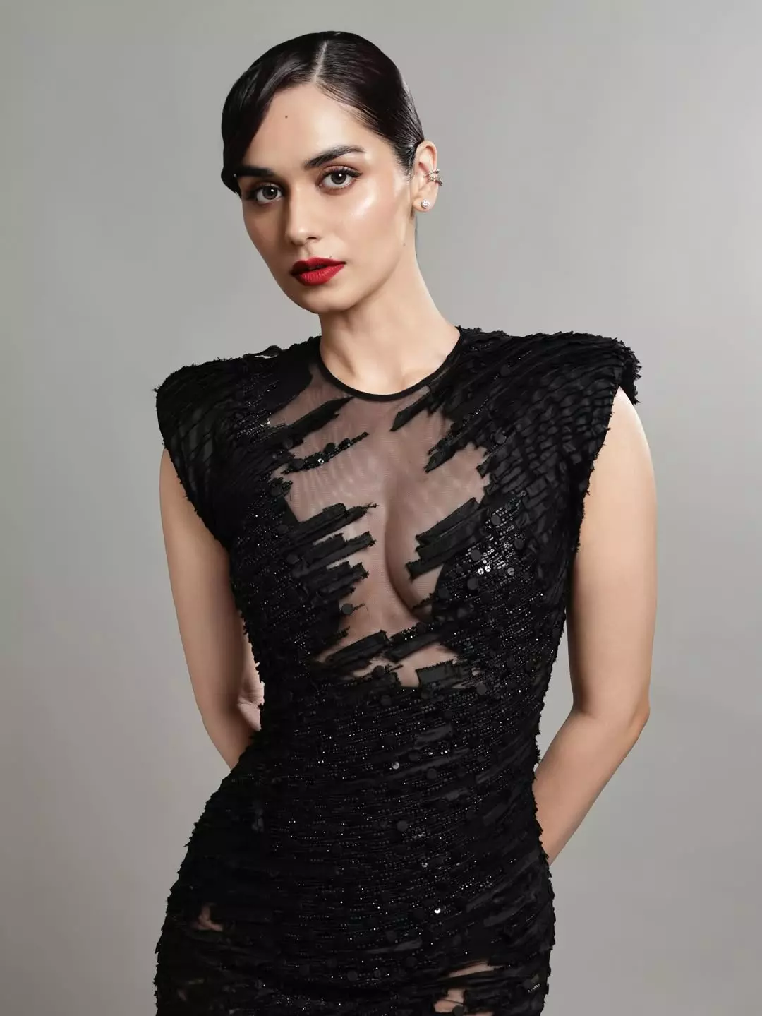 Manushi Chhillar Black Dress Rules Instagram