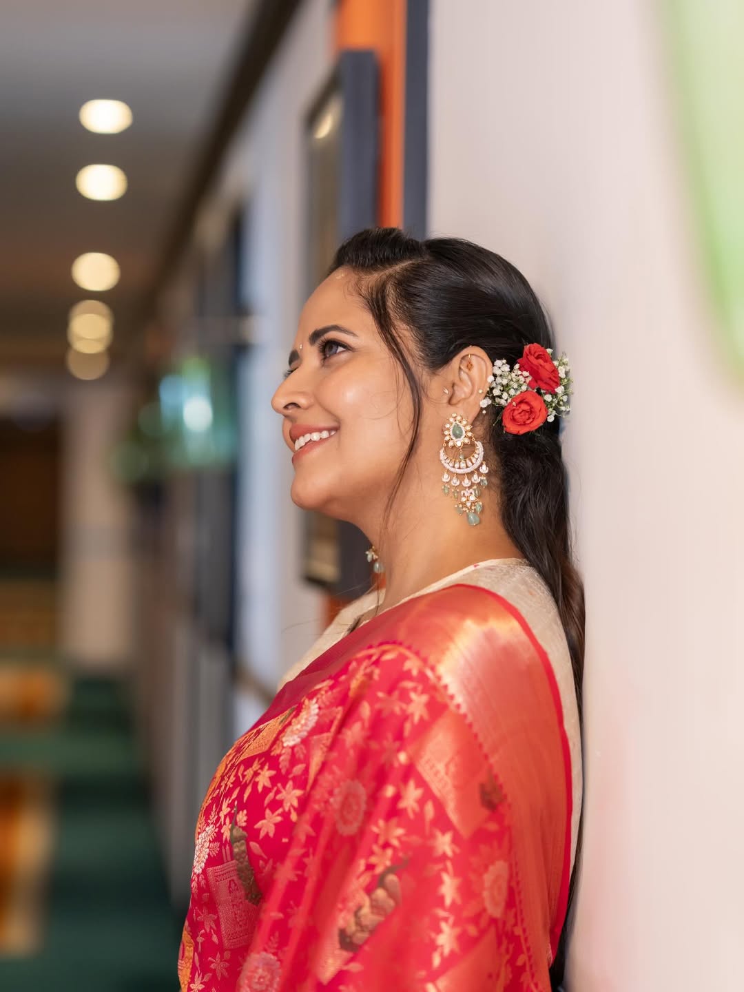 Anasuya in a Graceful Pink Saree Look