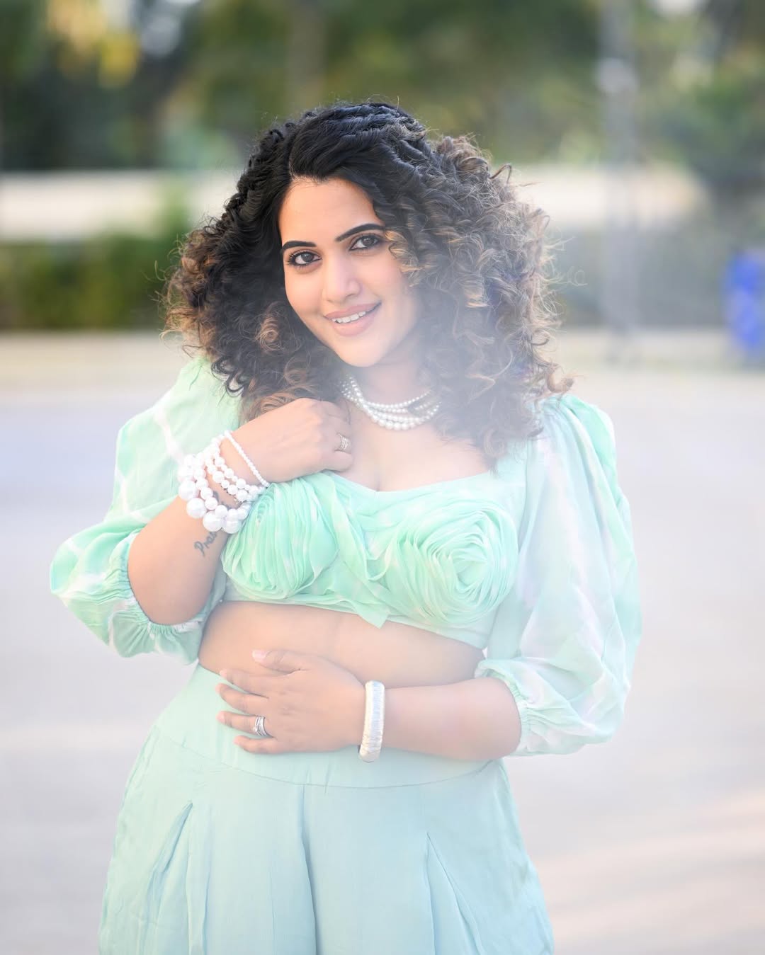 Sravanthi Chokarapu Wows Fans with Chic Two-Piece Look