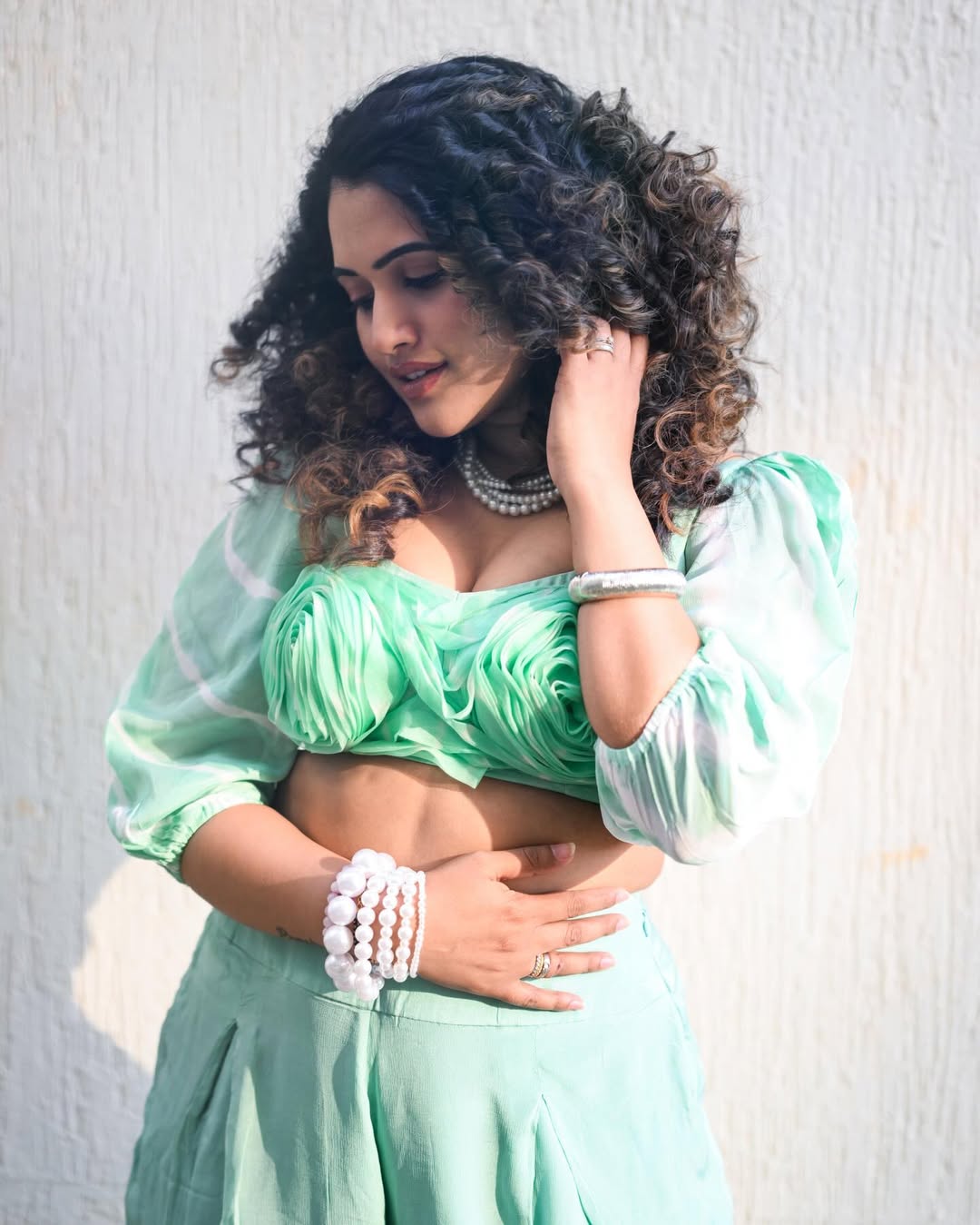 Sravanthi Chokarapu Wows Fans with Chic Two-Piece Look