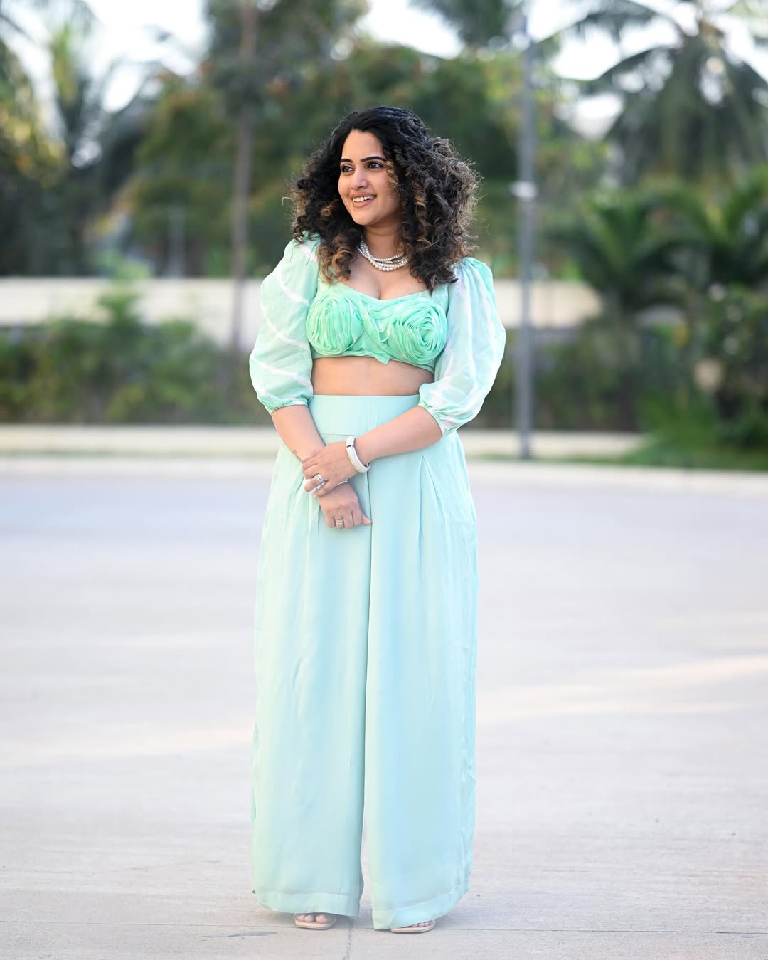 Sravanthi Chokarapu Wows Fans with Chic Two-Piece Look