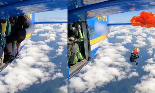 సరదా కోసం వెళ్లి.. ప్రాణాల గుప్పిట్లో స్కైడైవర్.. చివరికి ఏమైందంటే?