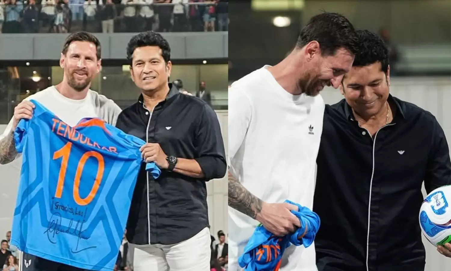 ముంబైలో మెస్సీ మ్యాజిక్... వాంఖెడేలో సచిన్ తో చారిత్రక భేటి! ముంబైలో మెస్సీ మ్యాజిక్... వాంఖెడేలో సచిన్ తో చారిత్రక భేటి!