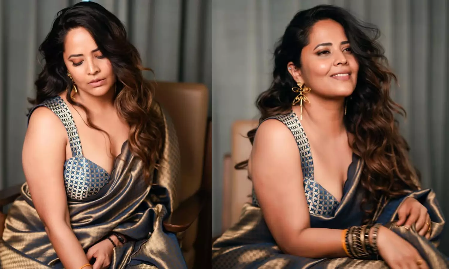 చీరకట్టులో అనసూయ రాజసం.. గ్లామర్ కవ్వింతలు! చీరకట్టులో అనసూయ రాజసం.. గ్లామర్ కవ్వింతలు!