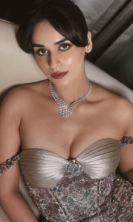 Manushi Chhillar stuns in embellished off-shoulder gown, exudes regal glamour