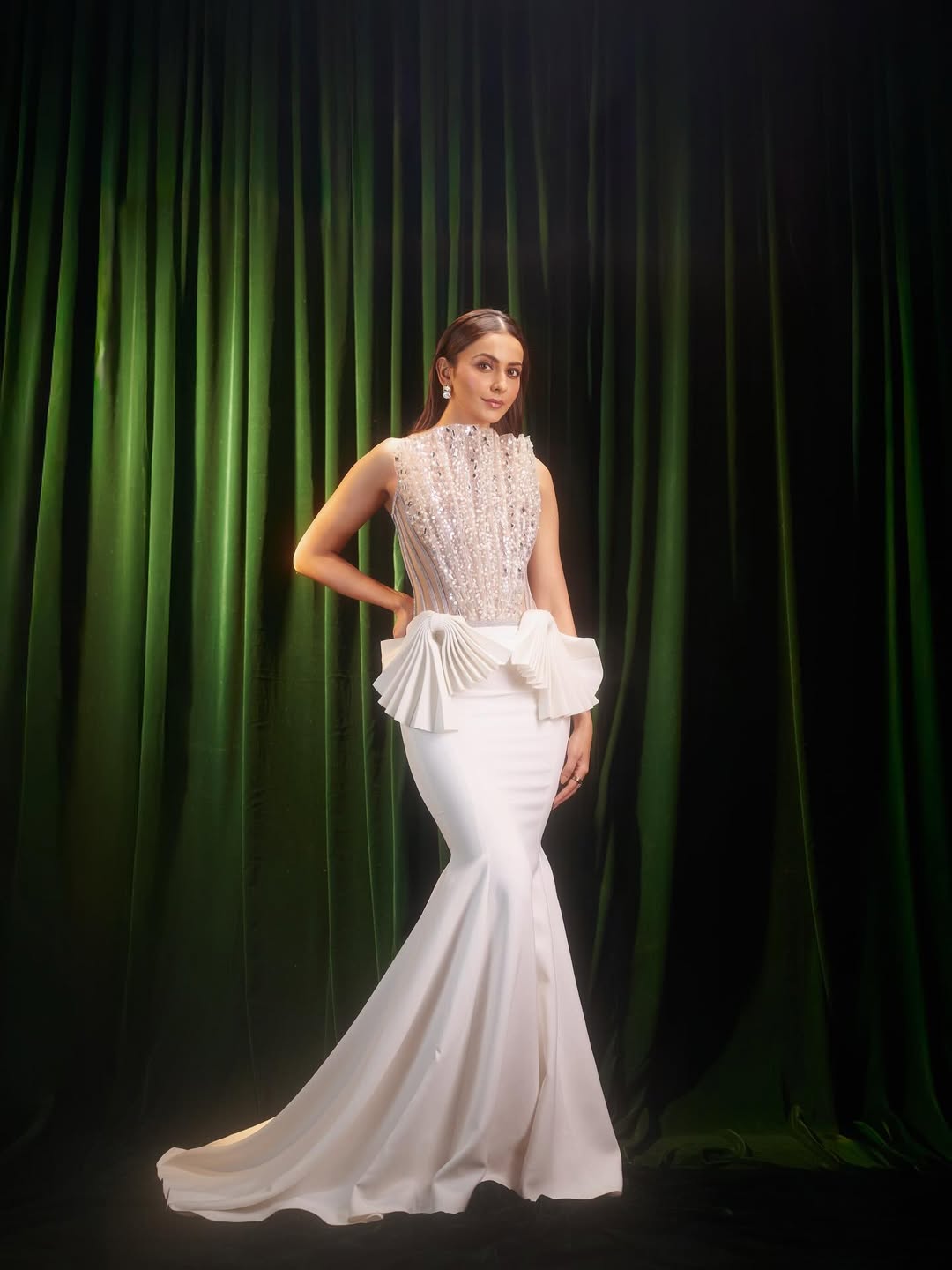 Rakul Preet Singh Dazzles in Glittering Corset and Peplum Skirt Rakul Preet Singh Dazzles in Glittering Corset and Peplum Skirt