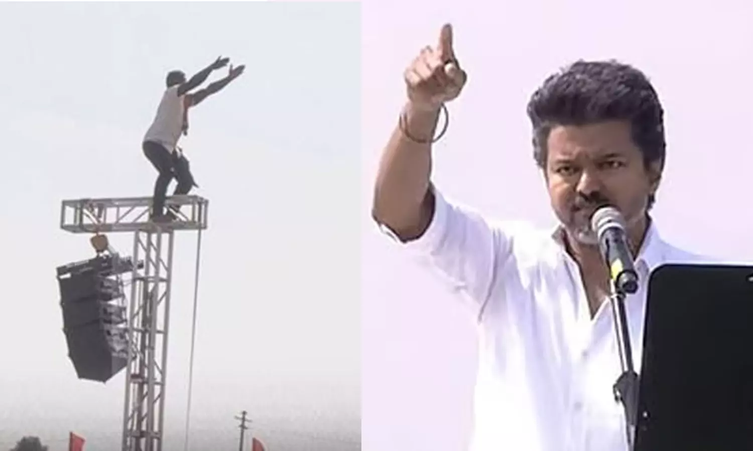 స్తంభం ఎక్కి ముద్దు అడిగిన ఫ్యాన్.. విజయ్  రియాక్షన్  వైరల్!