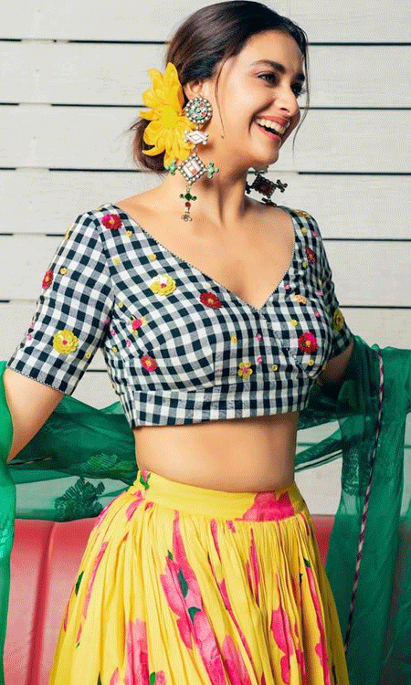 Keerthy Suresh style inspiration colorful lehenga and playful vibe