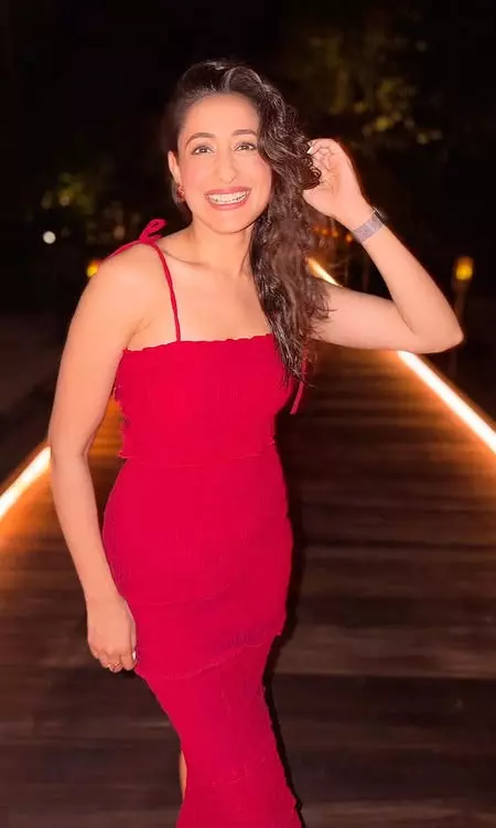 Pragya Jaiswal Stuns in Red Bodycon Dress at Maldives