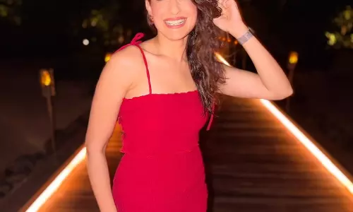 Pragya Jaiswal Stuns in Red Bodycon Dress at Maldives