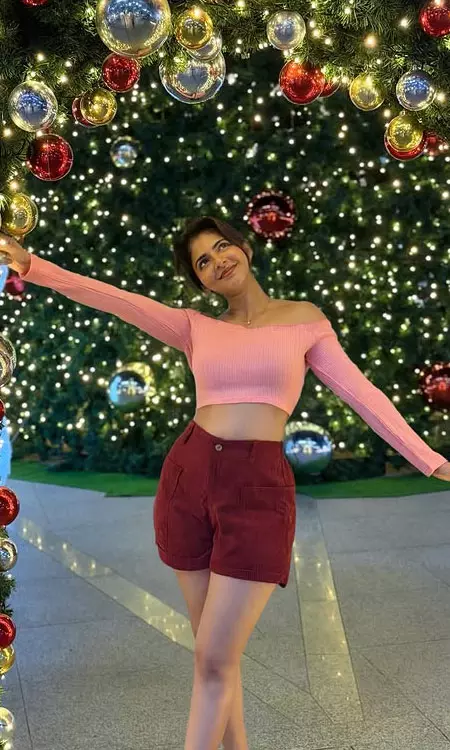Iswarya Menon Spreads Holiday Cheer in a Chic Pink Top