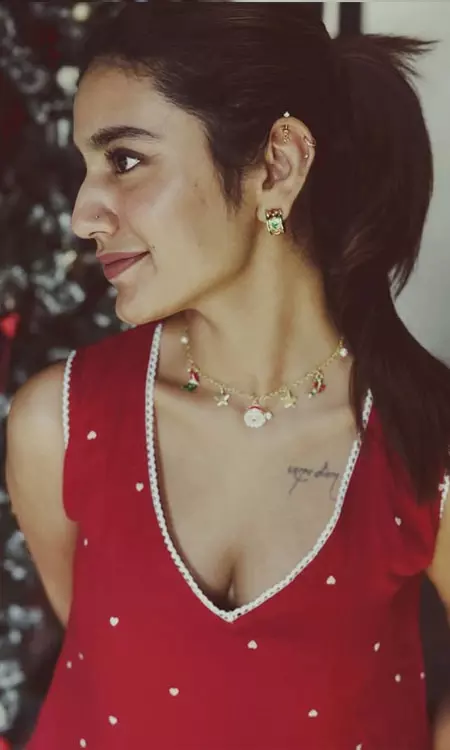 Priya Prakash Varrier Celebrates Christmas in Stunning Red Frock