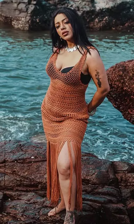 VDeviyani Sharma Stuns in Crochet Bodycon Dress