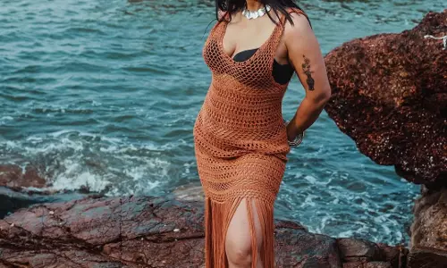 VDeviyani Sharma Stuns in Crochet Bodycon Dress