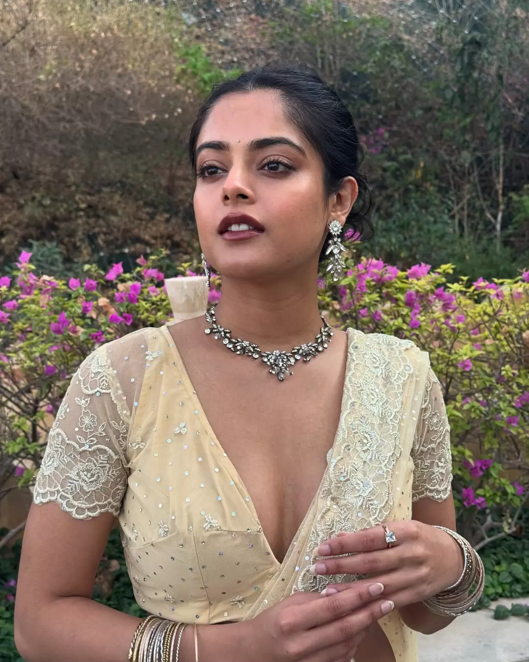 Riddhi Kumar Stuns as Anitha in The Raja Saab Promotions