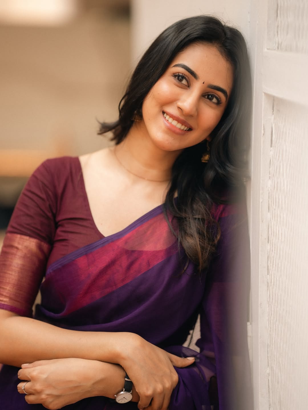 Akshaya Hariharans Purple-Maroon Look Steals Spotlight Akshaya Hariharans Purple-Maroon Look Steals Spotlight