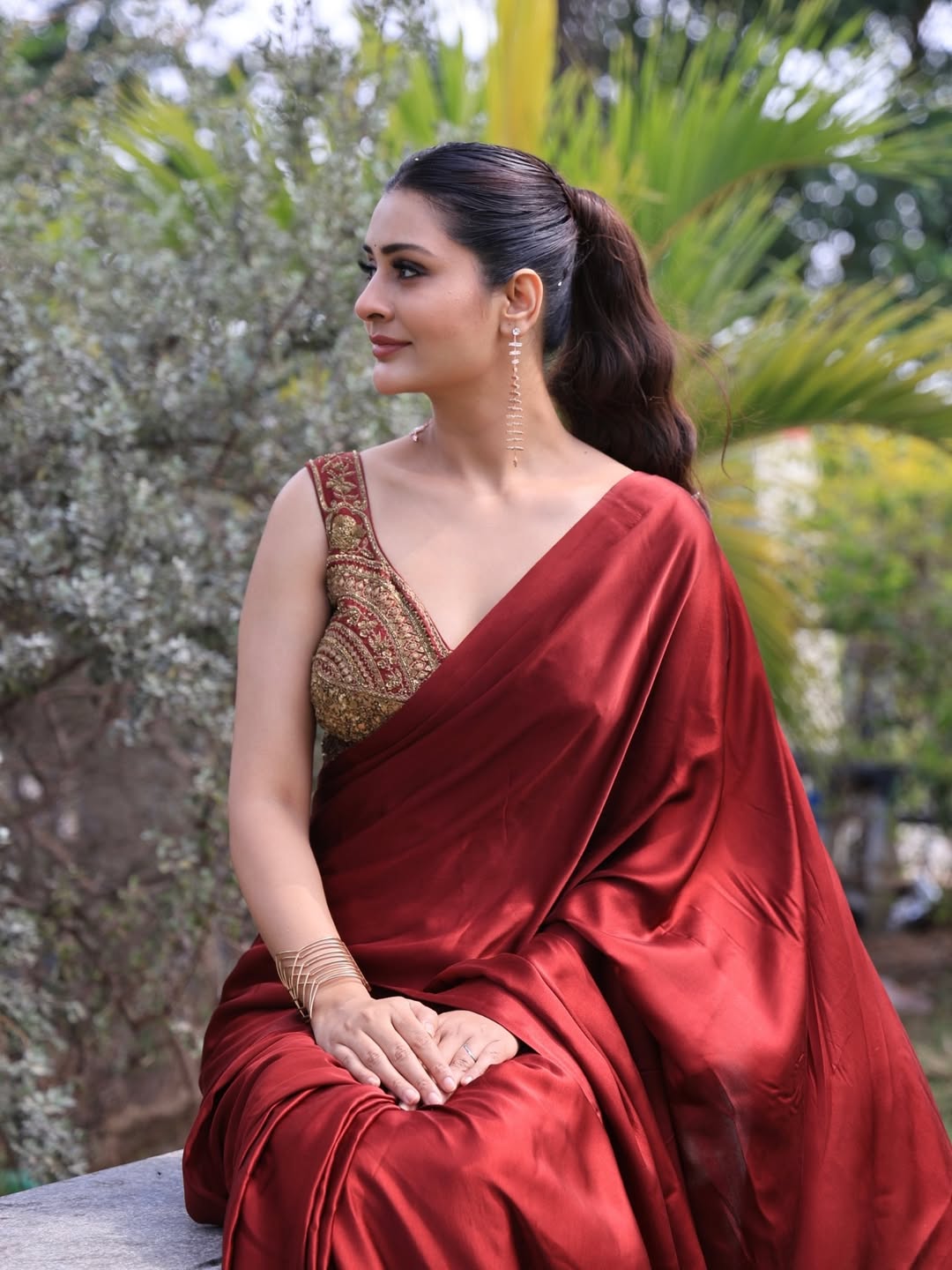 Payal Rajput Stuns In Satin Silk Saree Payal Rajput Stuns In Satin Silk Saree