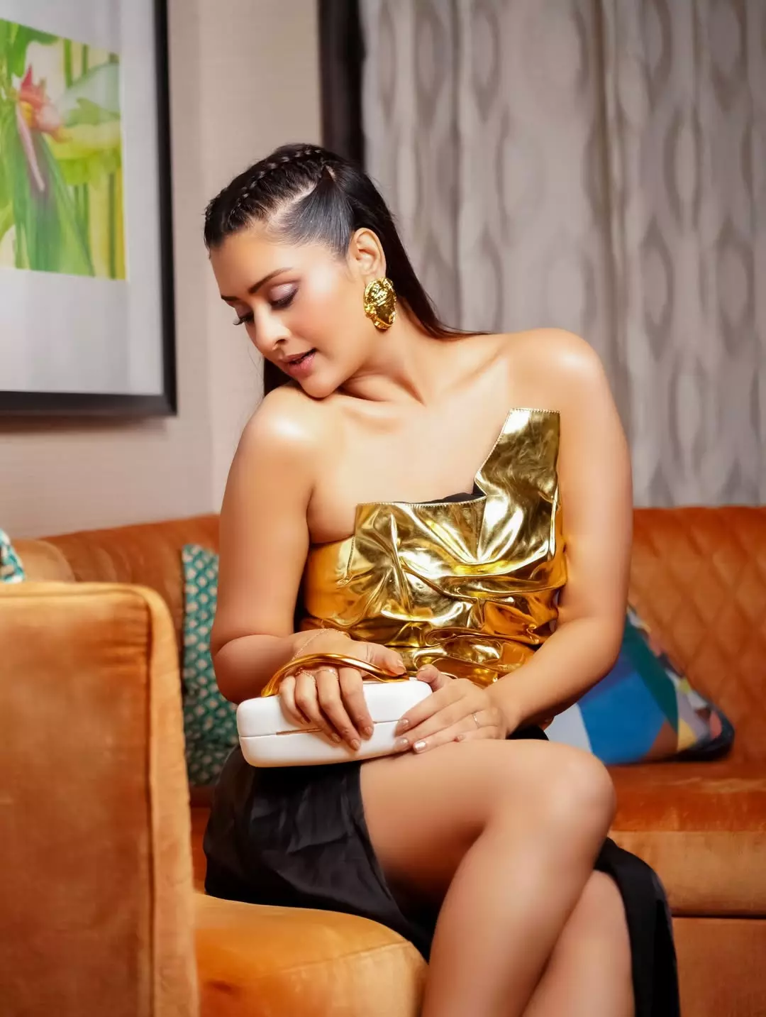 Payal Rajput Radiates Glamour in Latest Gold Photoshoot Payal Rajput Radiates Glamour in Latest Gold Photoshoot