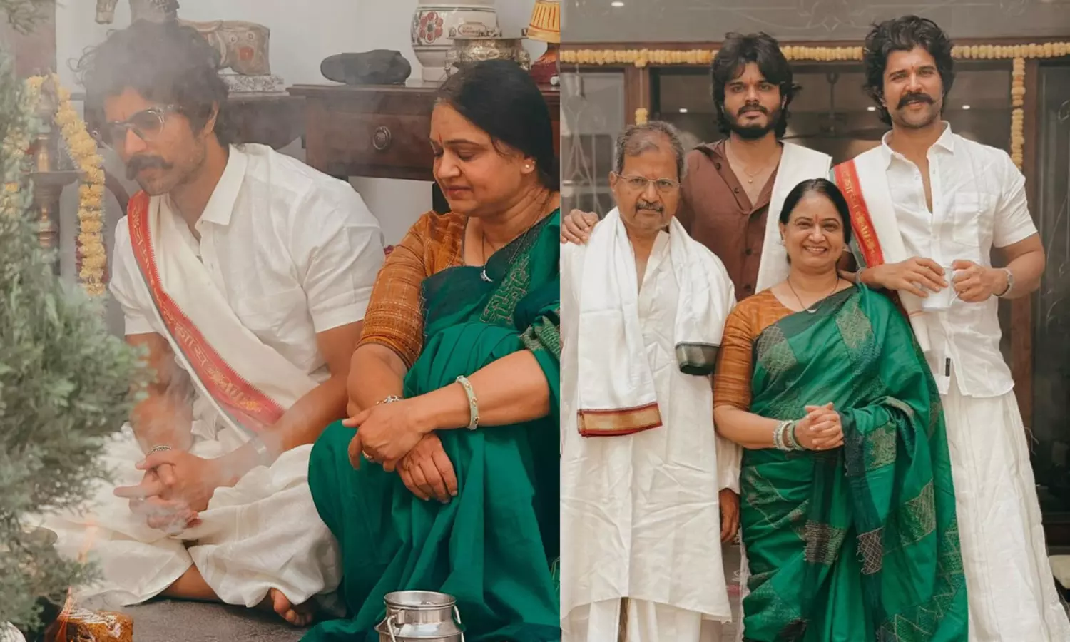 ట్రెడిషనల్ లుక్ లో రౌడీ హీరో.. పంచెకట్టులో మీసం మెలేస్తూ!