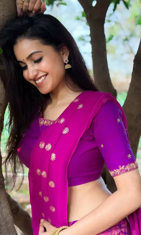 Deepika Pilli Stuns In Vibrant Purple Lehenga