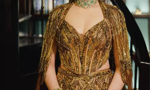 Nupur Sanon Dazzles in Champagne Gold Lehenga at Sangeet Celebration