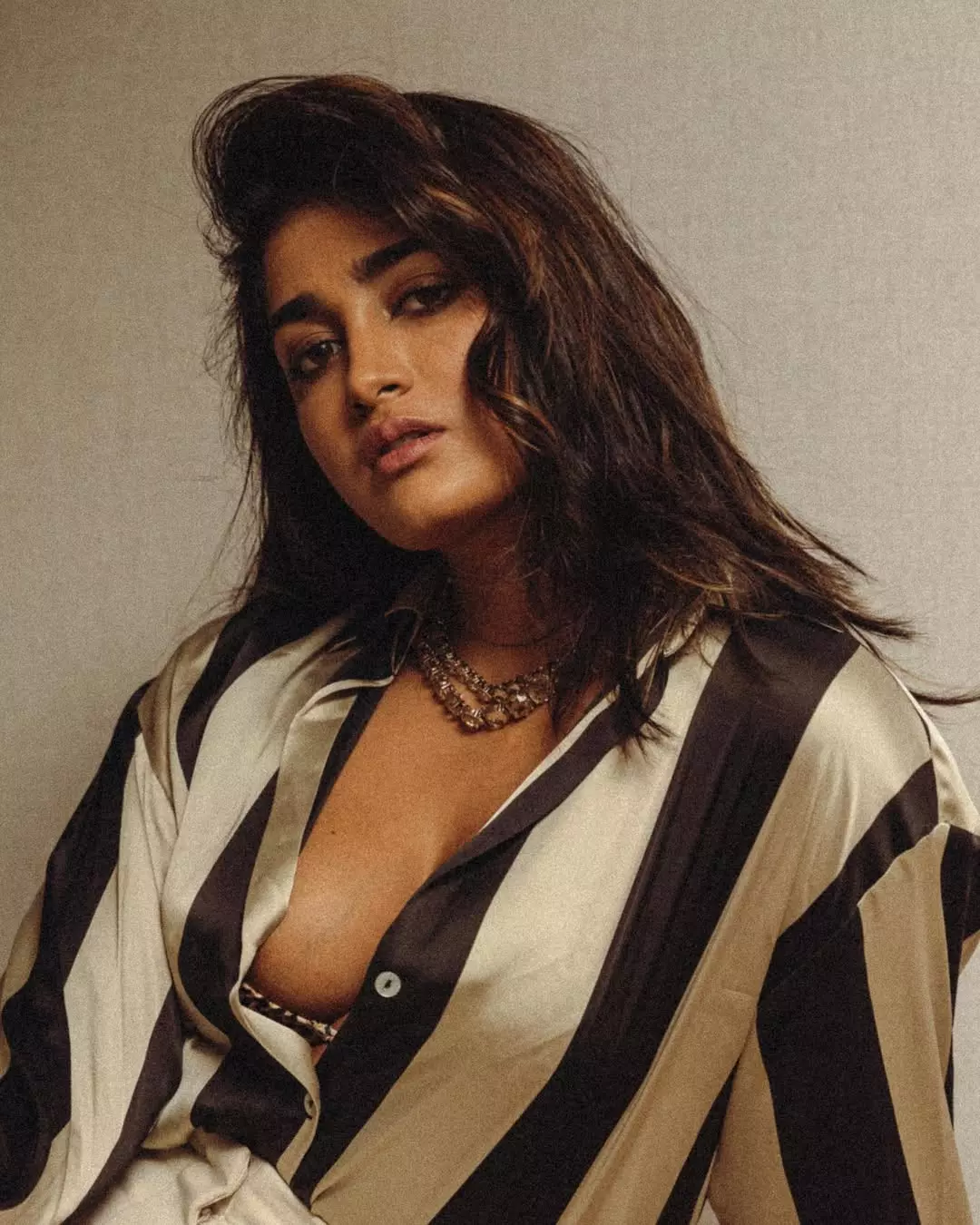 Dimple Hayathi’s Bold Silk Shirt Look Goes Viral Dimple Hayathi’s Bold Silk Shirt Look Goes Viral