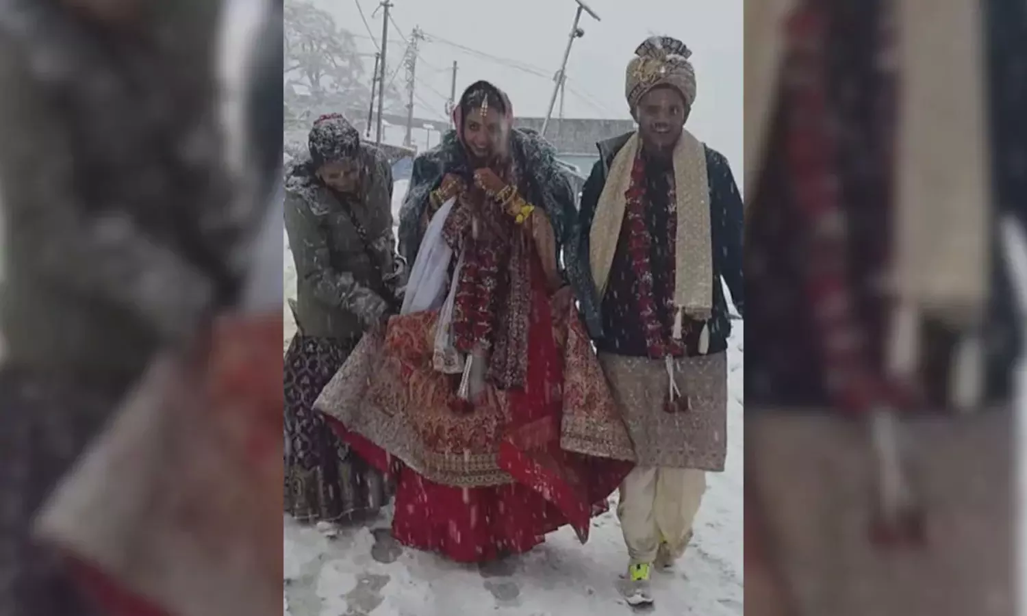 పూలు కురవలేదు కానీ వీరి పెళ్లిలో మంచు కురిసింది.. సో స్పెషల్