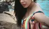 Deviyani Sharma Rocks a Striped Swimsuit Look