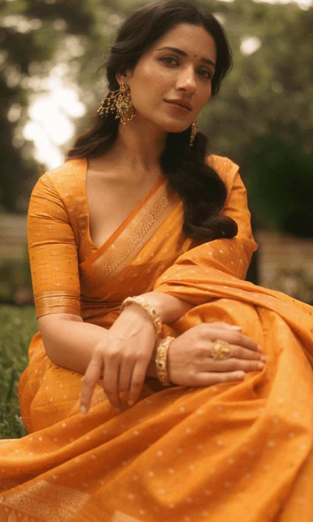 Ruhani Sharma Radiates in Orange Opulence – Genda Phool Magic