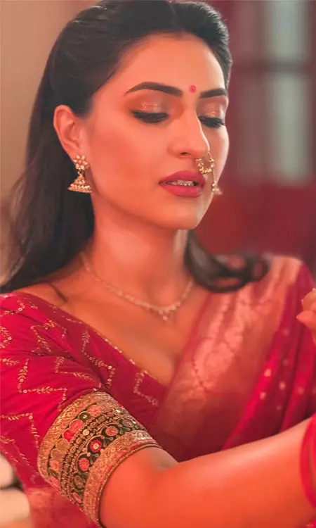 Shivangi Verma Stuns as Midnight Bride in Red Saree
