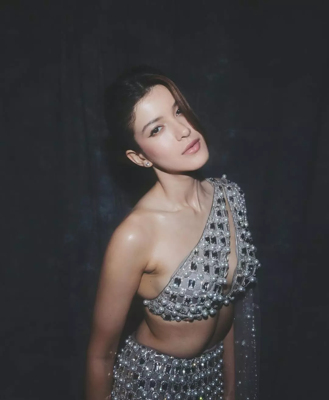 Shanaya Kapoor Stuns in Forest-Green Latex Mini Dress