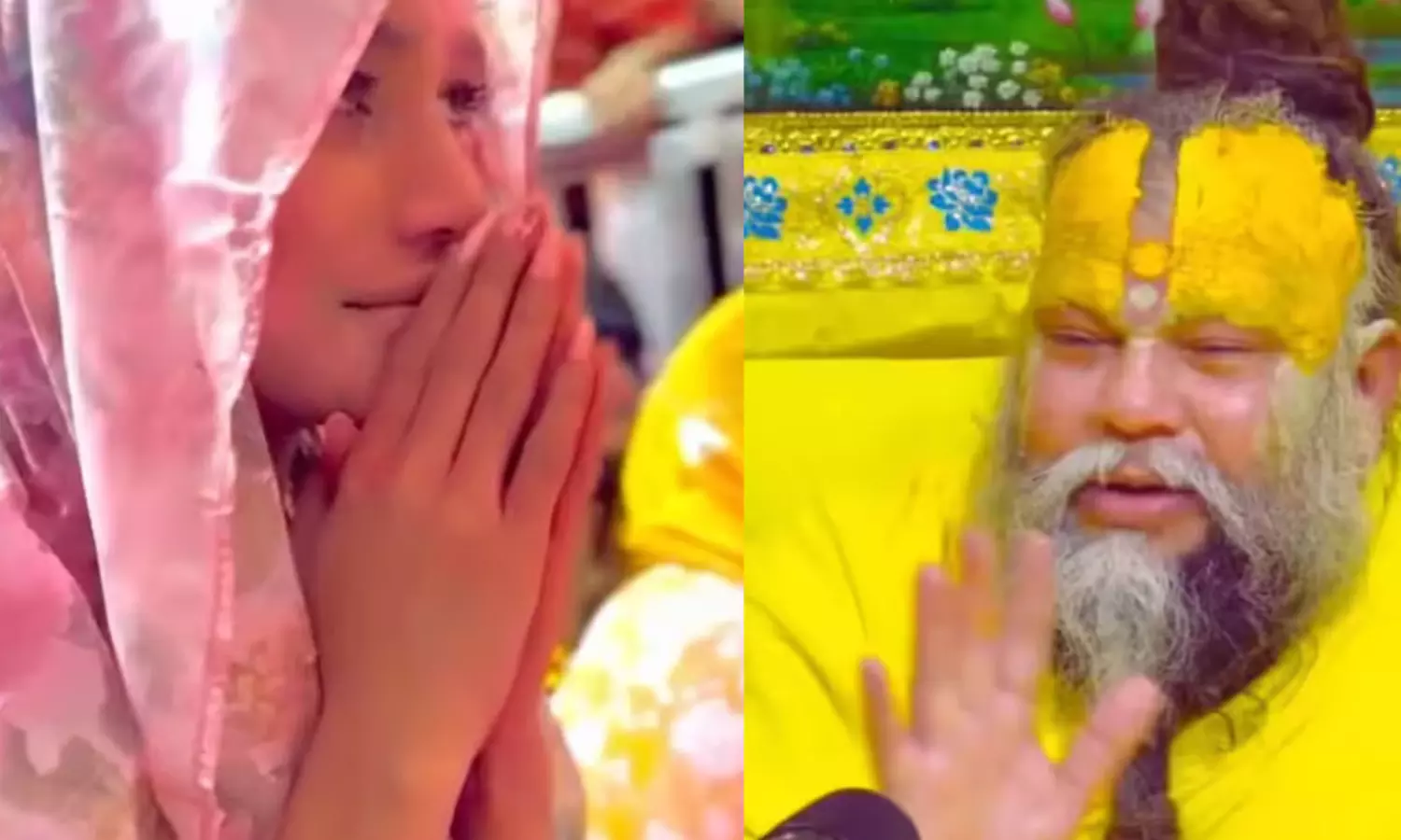 పాపం స్వామీజీ ముందు న‌టి క‌న్నీటిప‌ర్యంతం