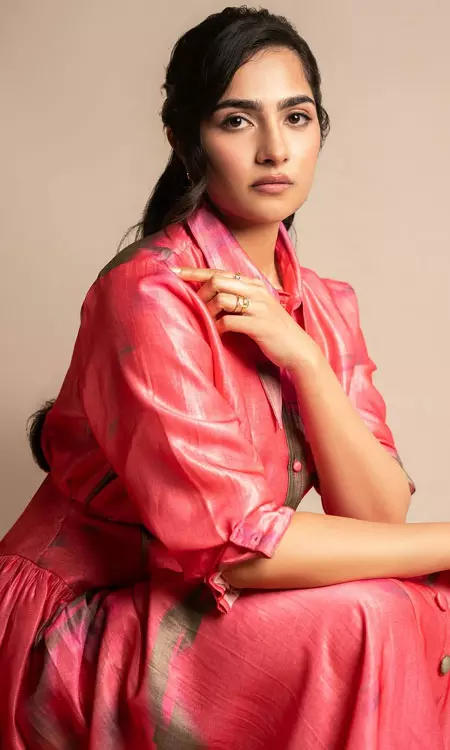 Rukmini Vasanth Stuns in Pink-Coral Photoshoot