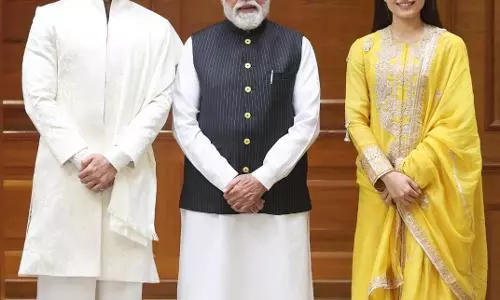 Vijay Deverakonda And Rashmika Mandanna With PM Modi