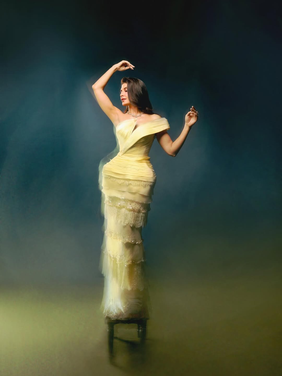 Jacqueline Fernandez Shines Bright in Butter-Yellow Couture Glory